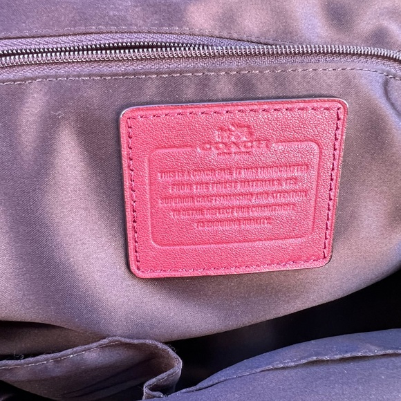 Coach LIMITED EDITION Croc Embossed Leather Satchel – Red – Style F26336 - Picture 11 of 11